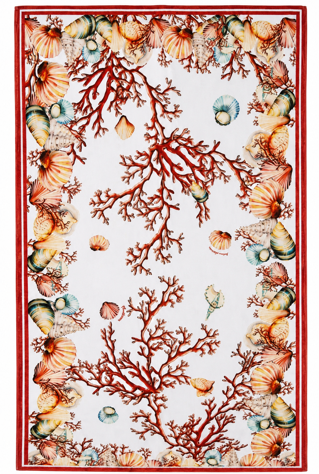 Antica Sartoria Coral & Seashells Beach Towel 🪸