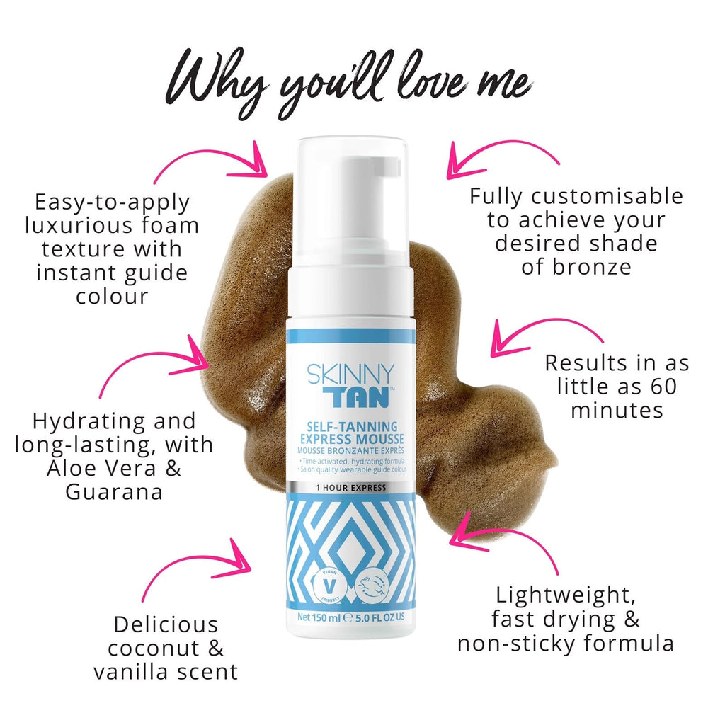Skinny Tan Self-Tanning Express Mousse 1 Hour ⚡🥛