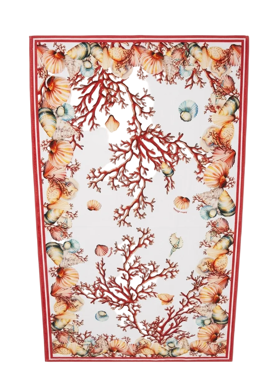 Antica Sartoria Coral & Seashells Beach Towel 🪸