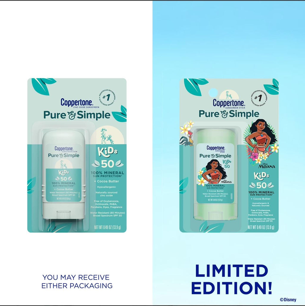 Coppertone Pure & Simple Kids SPF 50 - Moana Sunscreen Stick