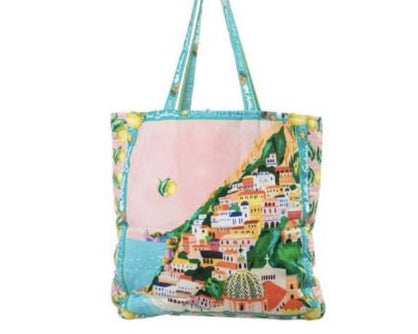 Antica Sartoria Dreaming of Positano Beach Tote Bag 🏙️