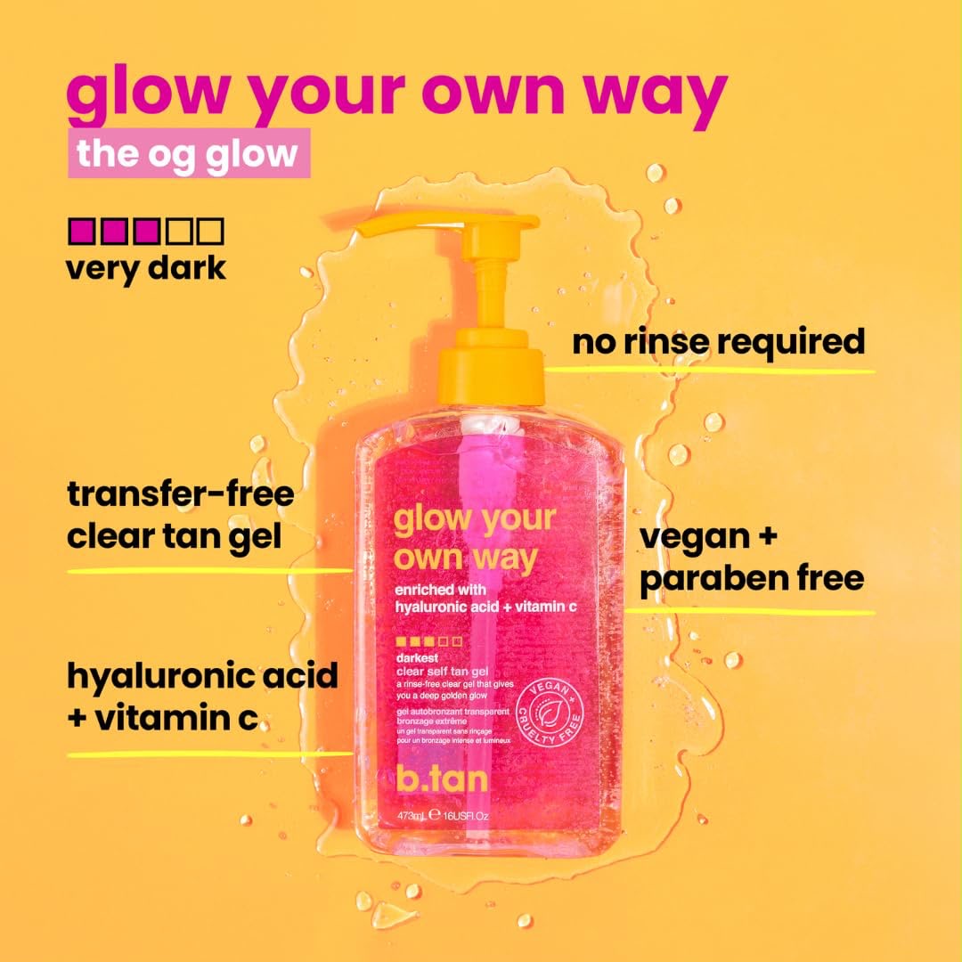 b.tan Glow Your Own Way Darkest Clear Self Tan Gel 💖✨
