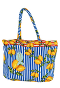Antica Sartoria Lemon Stripes Beach Tote Bag 🍋